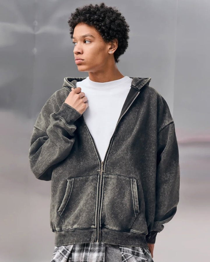 Heavyweight Vintage Zip-Up Hoodie