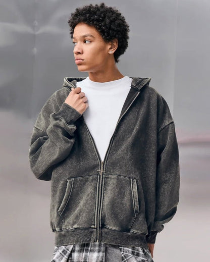 Heavyweight Vintage Zip-Up Hoodie