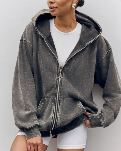 Heavyweight Vintage Zip-Up Hoodie