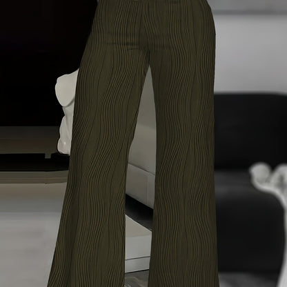 Solid Color Wide Leg Pants, Y2K High Waist Loose Pants For Every Day Women's Trousers