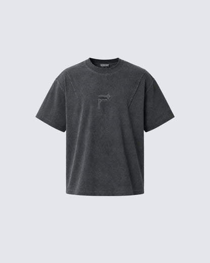 Vintage Distressed Wash Graphic Stitch T-Shirt