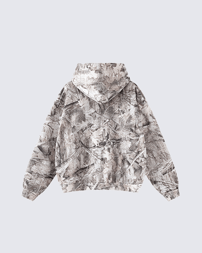 Heavyweight Fleece Camo Hoodie Cotton Blend