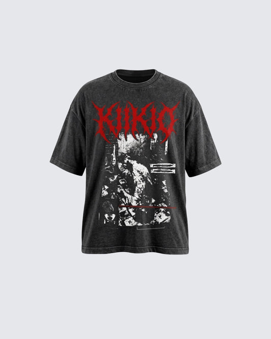 Vintage Washed Graphic Print Oversized T-Shirt