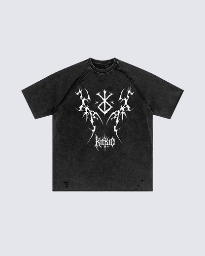 Vintage Bleach Washed Tribal Print T-shirt