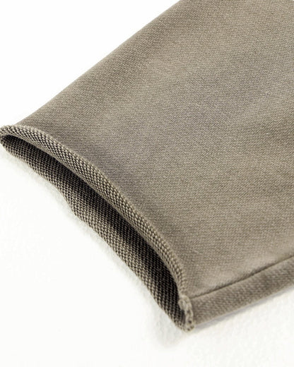 Washed Split-Panel Frayed Hoodie