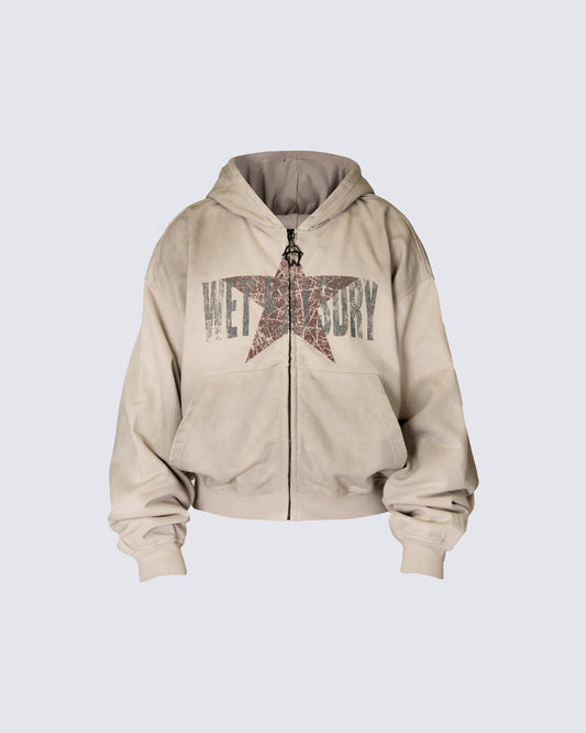Vintage Star Graphic Zip Hoodie