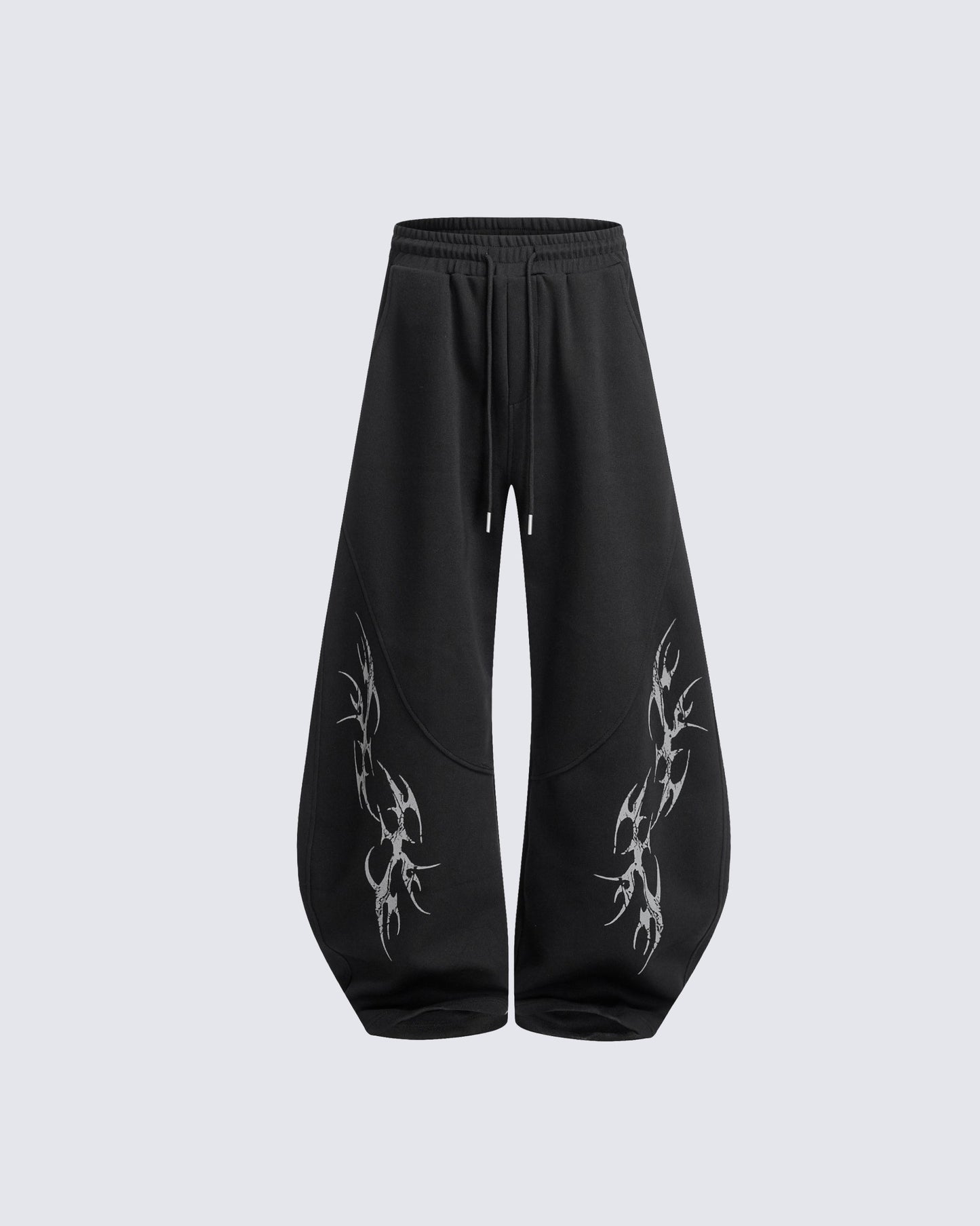 Embroidered Graphic Wide-Leg Sweatpants