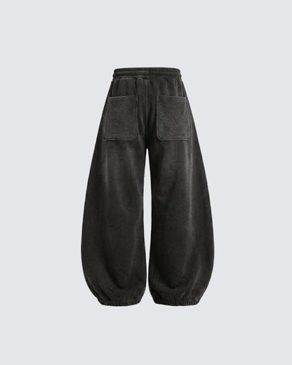 LOW SATURATION-Spring New Washed Zip Hem Sweatpants