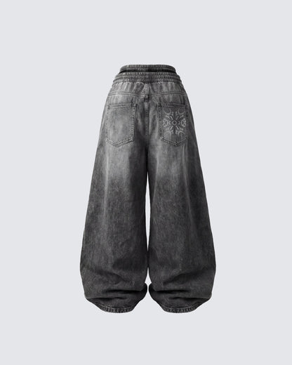 KIIKIO-Double-Ended Washed Loose-Fit SweatPants