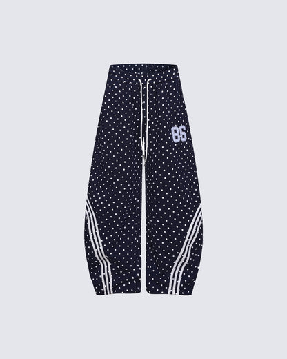 Star Print Embroidered Wide Leg Sweatpants