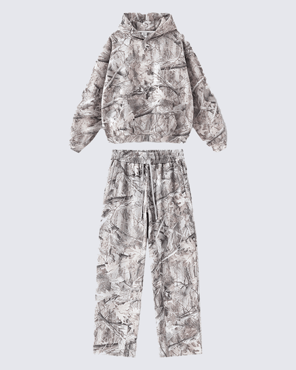 Heavyweight Fleece Camo Hoodie Cotton Blend