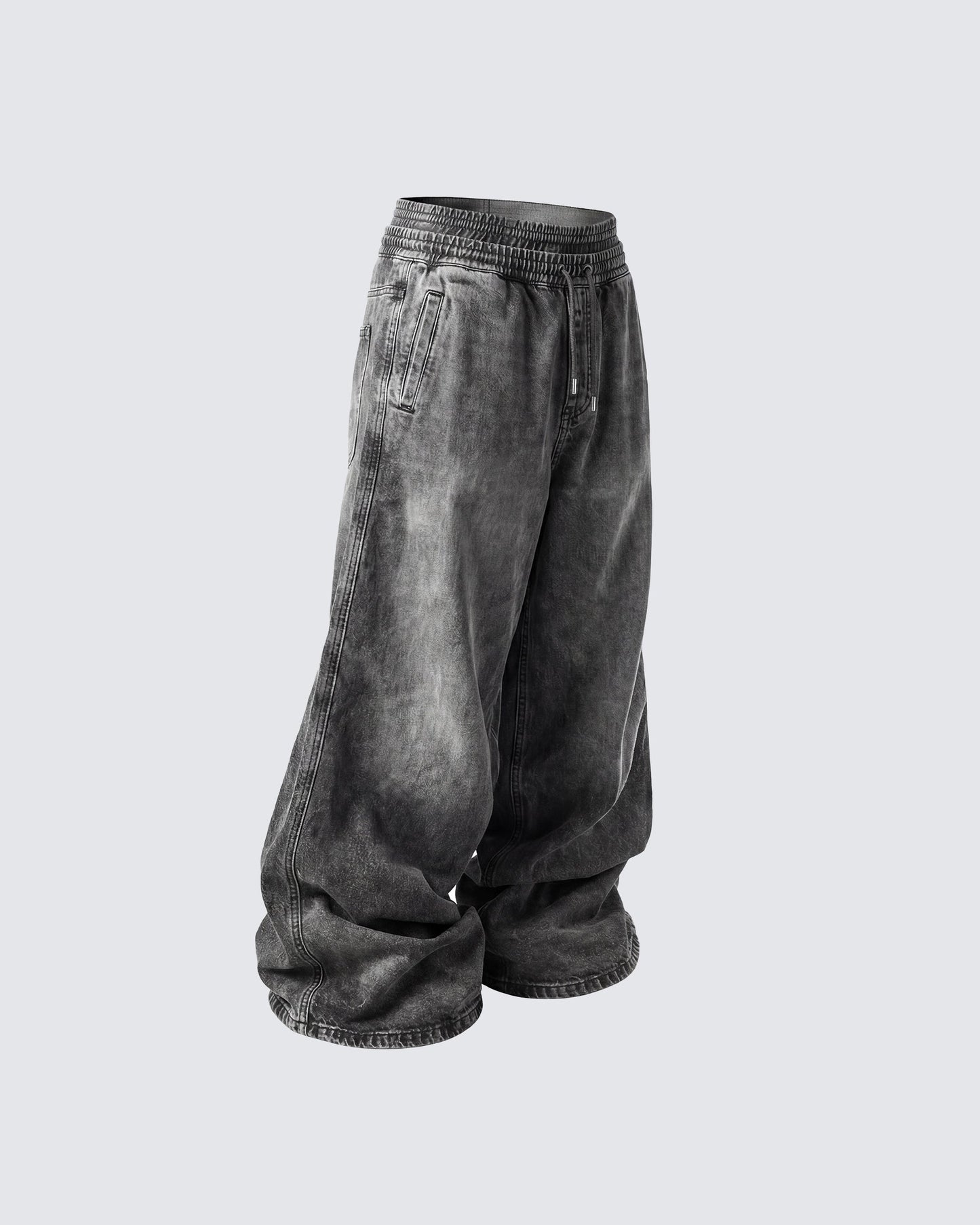 KIIKIO-Double-Ended Washed Loose-Fit SweatPants