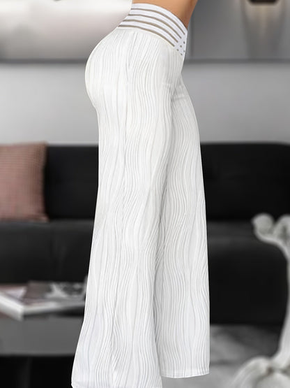 Solid Color Wide Leg Pants, Y2K High Waist Loose Pants For Every Day Women's Trousers