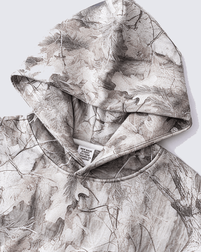 Heavyweight Fleece Camo Hoodie Cotton Blend
