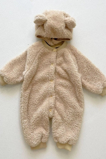 The Fur Bear Knitted Hooded Pramsuit
