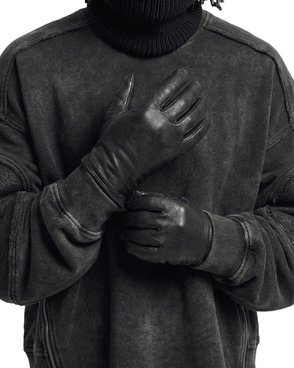 LOW SATURATION-Washed Zip Detail Cropped Sweatshirt