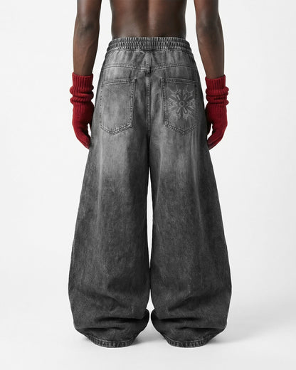KIIKIO-Double-Ended Washed Loose-Fit SweatPants