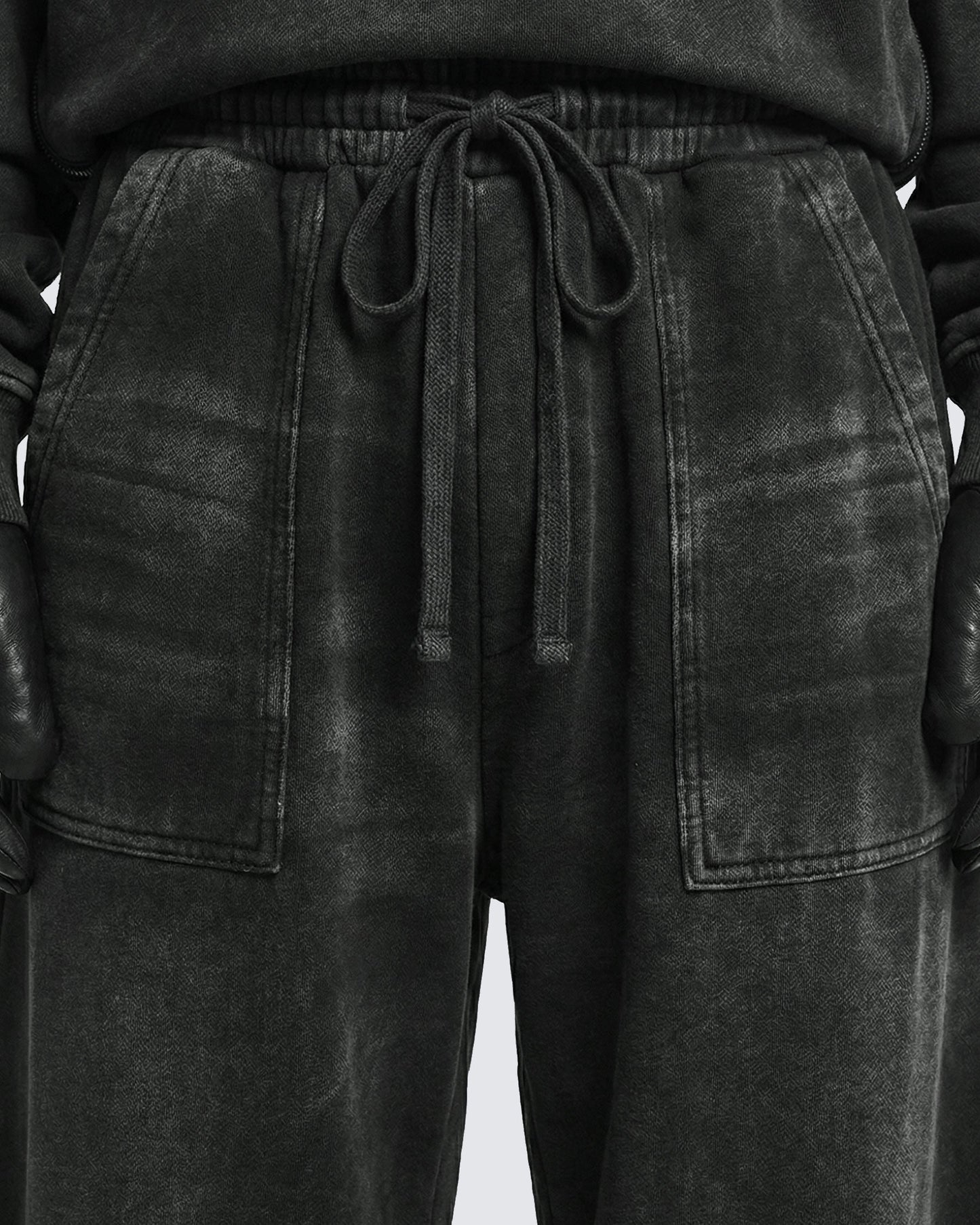 LOW SATURATION-Spring New Washed Zip Hem Sweatpants