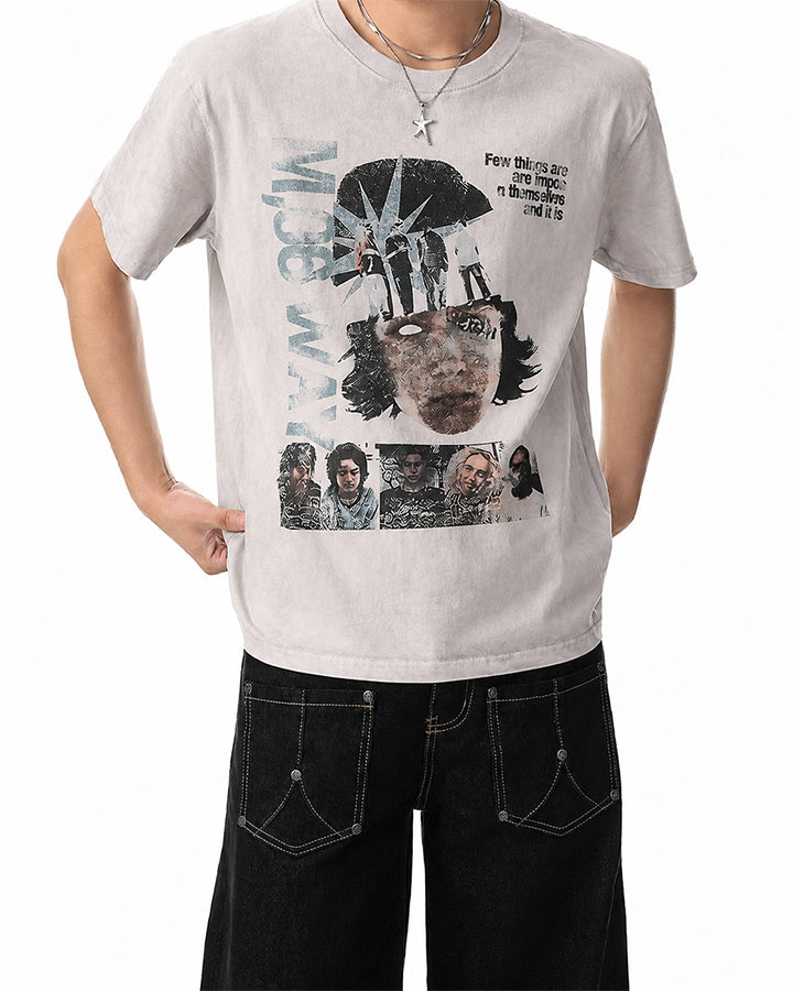 Wasteland Washed Dirty-Dyed T-Shirt New