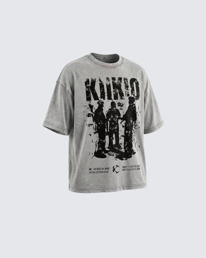 Vintage Washed KIIKIO Graphic Oversized T-Shirt