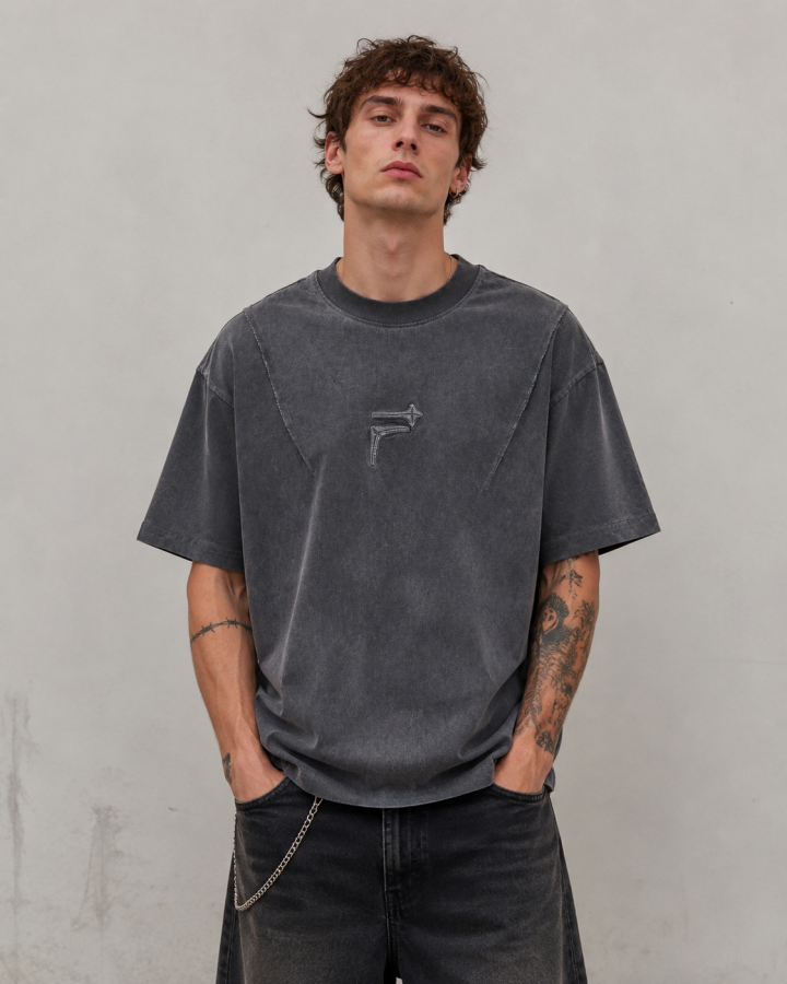 Vintage Distressed Wash Graphic Stitch T-Shirt