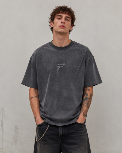 Vintage Distressed Wash Graphic Stitch T-Shirt