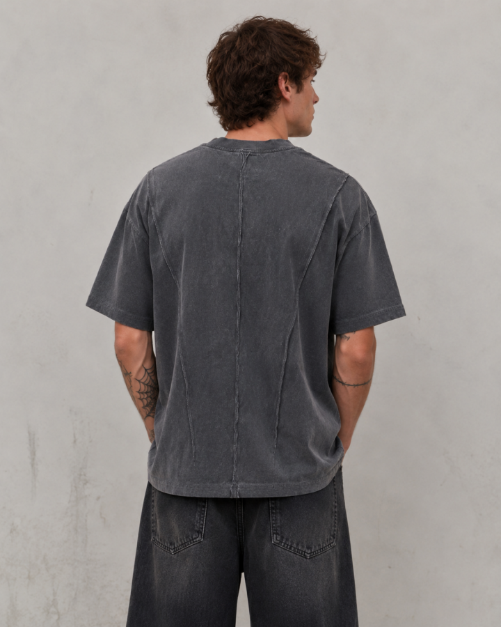 Vintage Distressed Wash Graphic Stitch T-Shirt