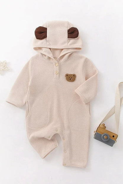 The Pointy Bear Knitted Hooded Playsuit