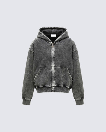 Heavyweight Vintage Zip-Up Hoodie