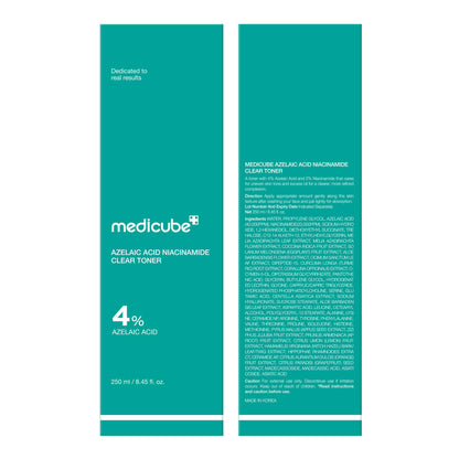 Medicube Azelaic Acid Niacinamide Toner – Calming & Clarifying, 4% Azelaic Acid + 2% Niacinamide, 8.45 fl oz