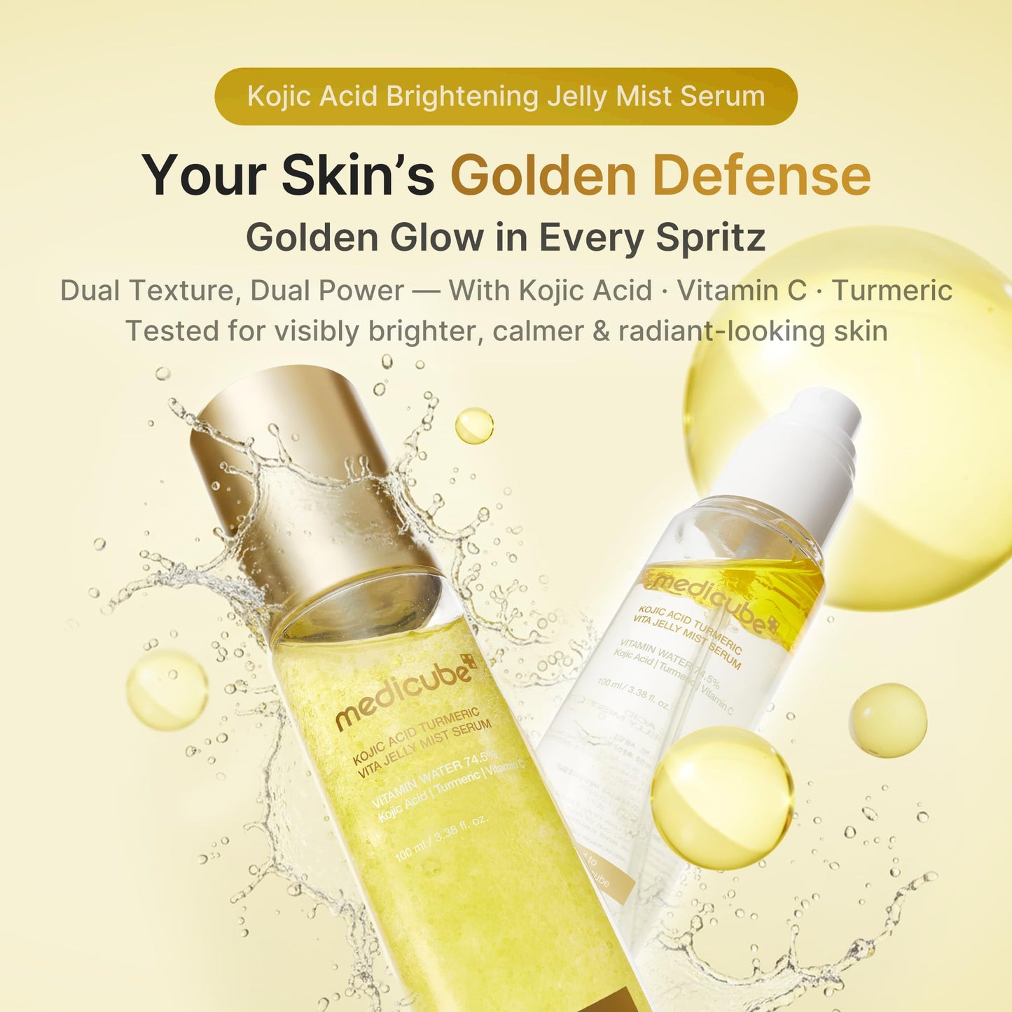 medicube Jelly Mist Serum with Kojic Acid Turmeric | 2-in-1 Facial Spray & Serum