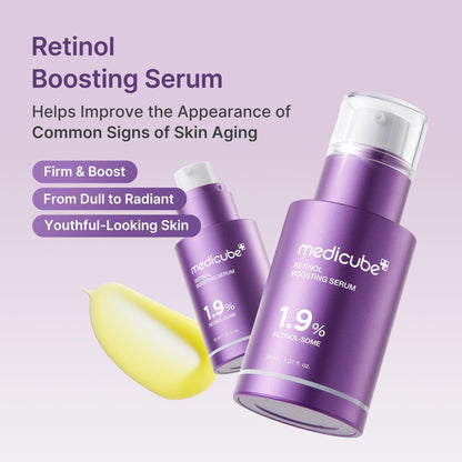 Medicube Retinol Boosting Serum – Intensive Firming, Hydration & Plumping with Retinol, Peptides & Vitamins | Pore Refining & Smooth Radiant Skin | Korean Skincare, 1.01 fl oz