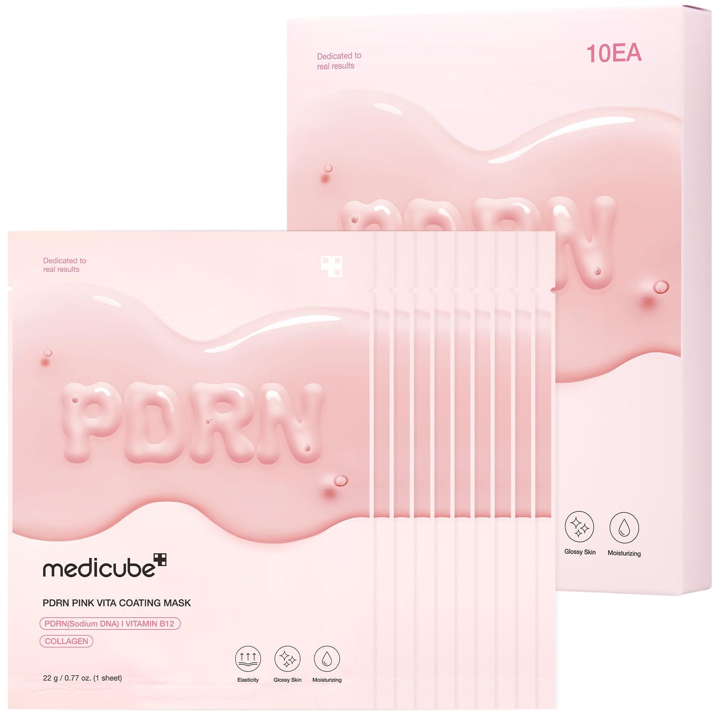 Medicube Salmon DNA PDRN Pink Vita Coating Sheet Mask 10EA – Glass Skin, Hydration & Firming