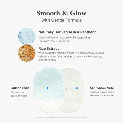 medicube Zero Pore Peel Pads (8ea) – Smoothing Mitt for Face & Body | Rice Extract, Natural AHA & Panthenol